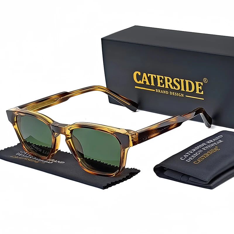 CATERSIDE Retro Square Sunglasses Men Punk Small Frame Brand Designer Sun Glasses Women Outdoor Travel Party Eyewear Best Gift