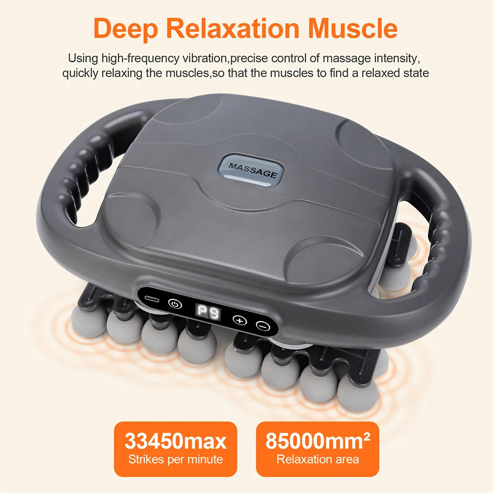 42-Heads Body Massage Gun High-Frequency Vibration Fascia Gun Back Waist Thigh Massager Neck Shoulder Massager Muscle masajeador