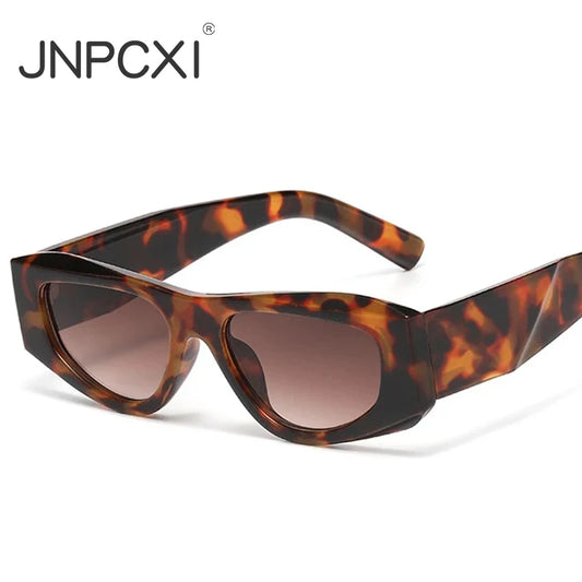 JNPCXI New Irregular Square Women Sunglasses Leopard Gradient Shades UV400 Men Brand Designer Trending Punk Sun Glasses