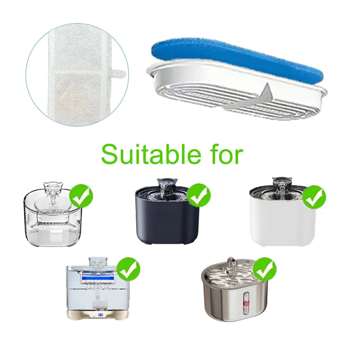 Replacement Filters, Cat Water Fountain Activated Carbon Filters Pet Accessories