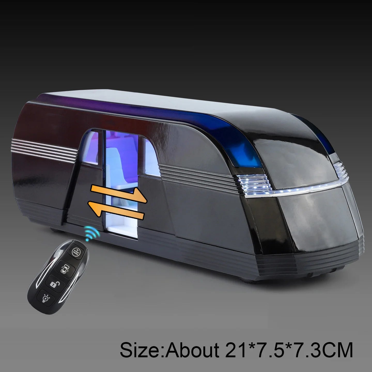 1:24 ROBOVAN Pickup Alloy Diecast Model Toy Car Shock Absorption Doors Opened Sound Light Pull Back Autonomous Bus Birthday Gift