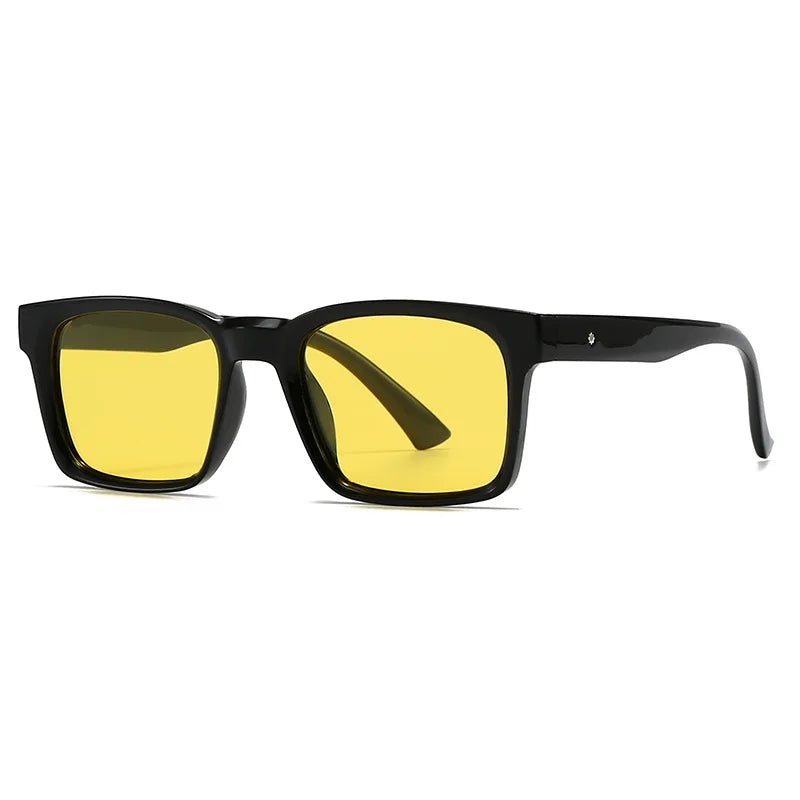 JNPCXI New Retro Rivets Men Square Sunglasses Shades UV400 Fashion Women Gradient Green Sun Glasses