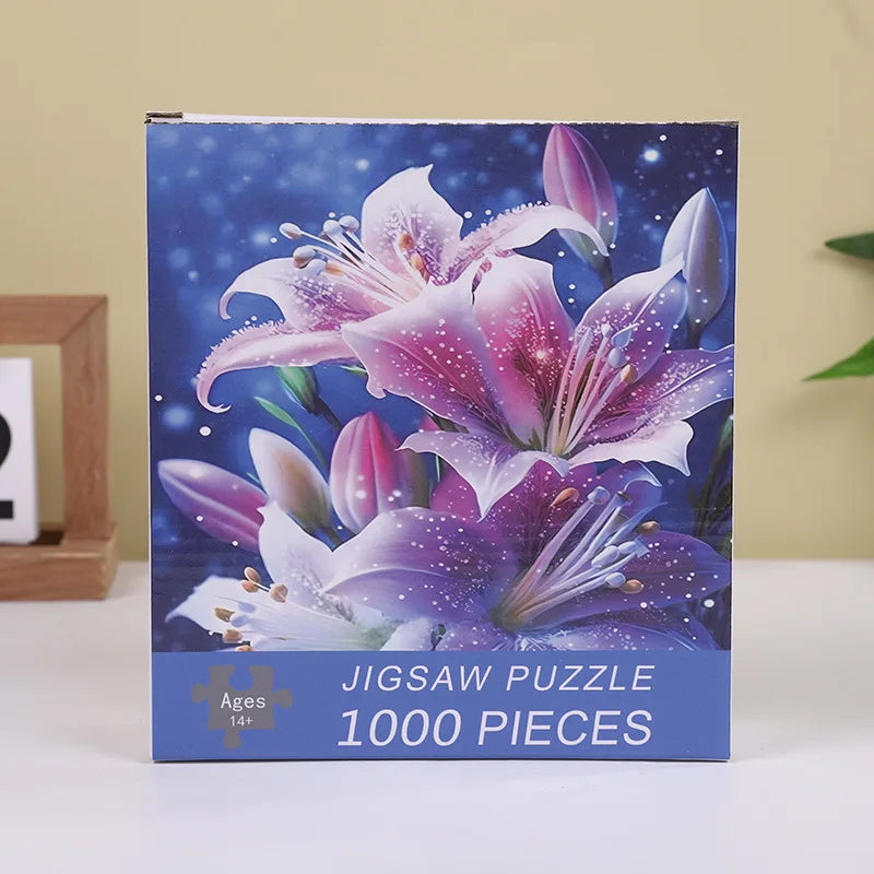 70cm*50cm 1000 Pieces Jigsaw Puzzle 1.1MM Adult Stress Relief Cartoon Landscape Art Painting Puzzle Children's Toys Gift