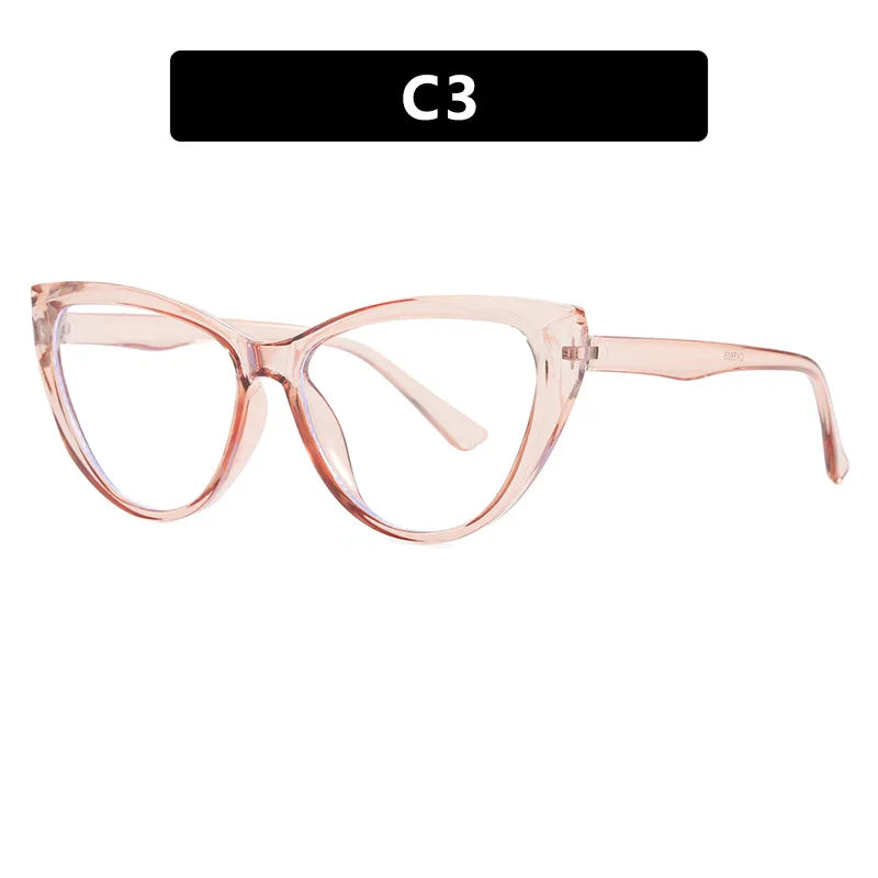 JNPCXI New Fashion Cat Eye Women Glasses Frame Clear Anti Blue Light Optical Eyewear Computer Glasses