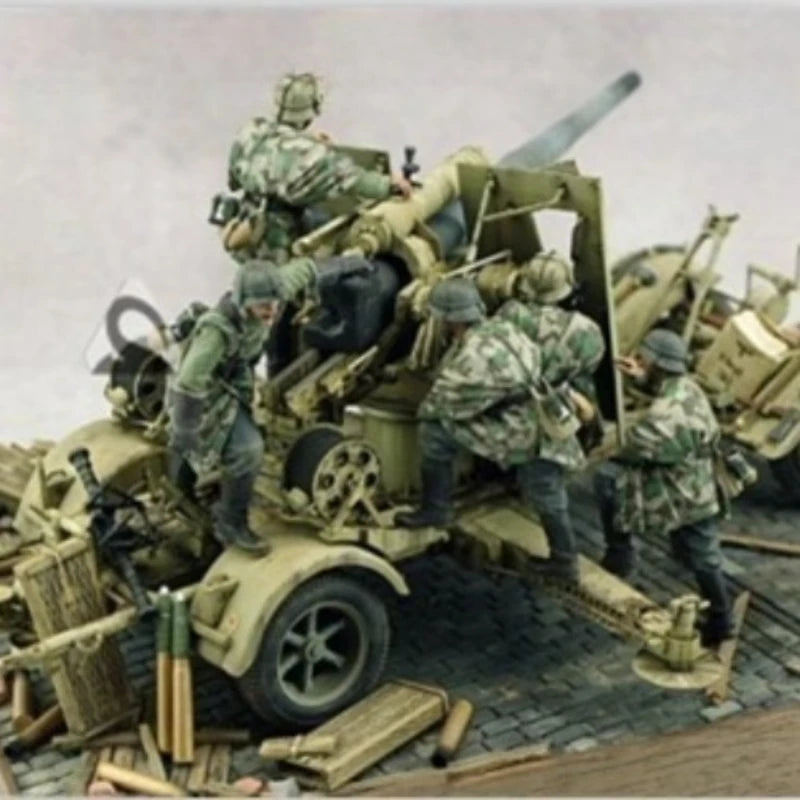 High Quality 1:35 Die-casting Resin Model Kit for 5 Soldiers Without Painting (excluding Vehicles)