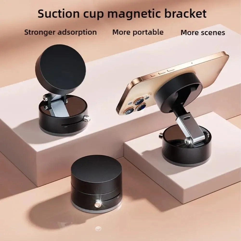 Magnetic Suction Cup Phone Mount Double-Sided Vacuum Holder for Car/Gym/Mirror