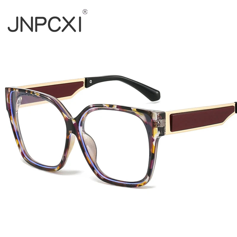 JNPCXI New Fashion Square Women Glasses Frame Clear Anti-Blu-Ray Eyewear Retro Men Optical Frame Computer Goggles
