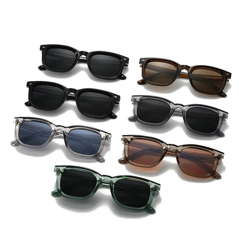 JNPCXI Retro Square Polarized Sunglasses Men Women Luxury Sun Shades Metal Core CP Acetate Driving Glasses UV400