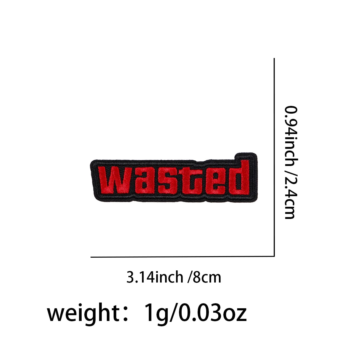 "Wasted" Iron On Patch Clothes Patch For Clothing Funny Embroidered Patch Garment Apparel Accessories Sewing Stickers