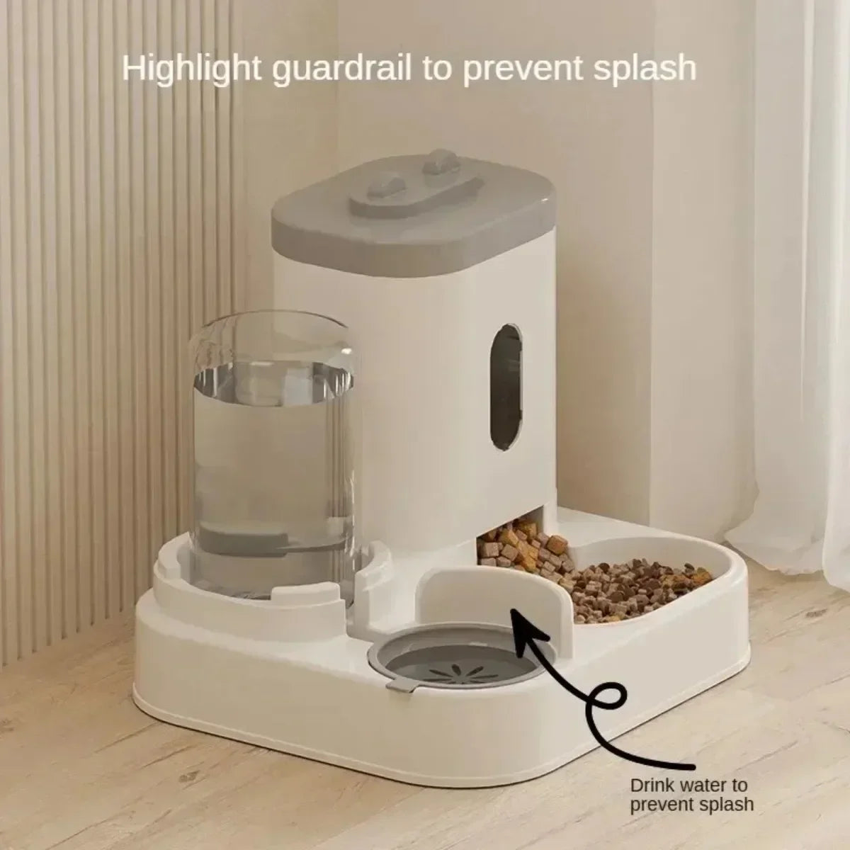 Automatic Pet Feeder with Water Fountain, Large Capacity Food & Water Dispenser