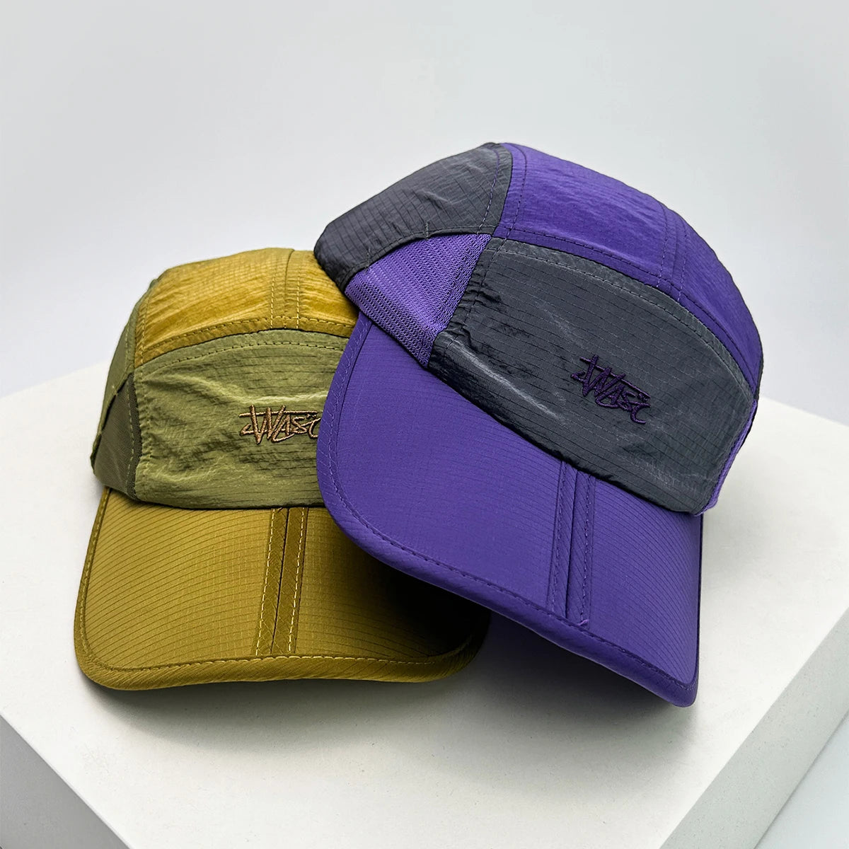 New Unisex Outdoor Letter Embroidery Baseball Hats Color Block Sunshade Quick Drying Breathable Peaked Caps Versatile Personal