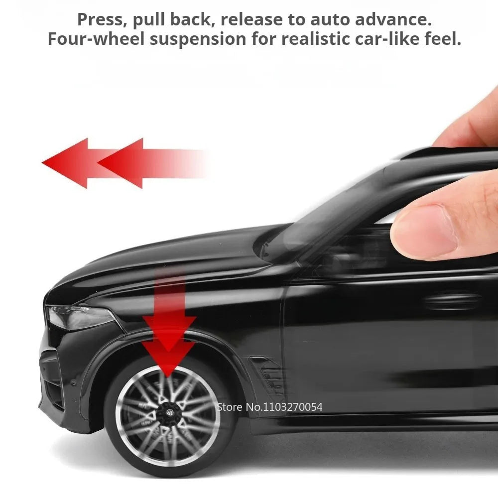 1:24 X5M 325Li Miniature Model Alloy Diecast Car Toys Rubber Tire Pull Back Doors Opened Shock Absorption Cars Fashion Ornaments