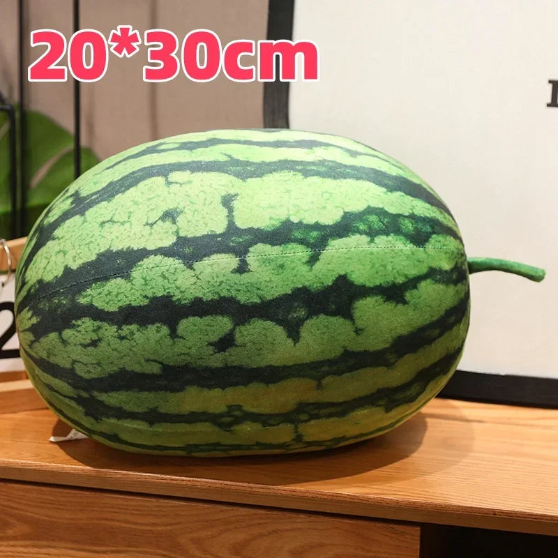 New Funny Lifelike Watermelon Plush Toys Soft Cotton Stuffed Steric Watermelon Pendant Throw Pillow Creative Room Decor
