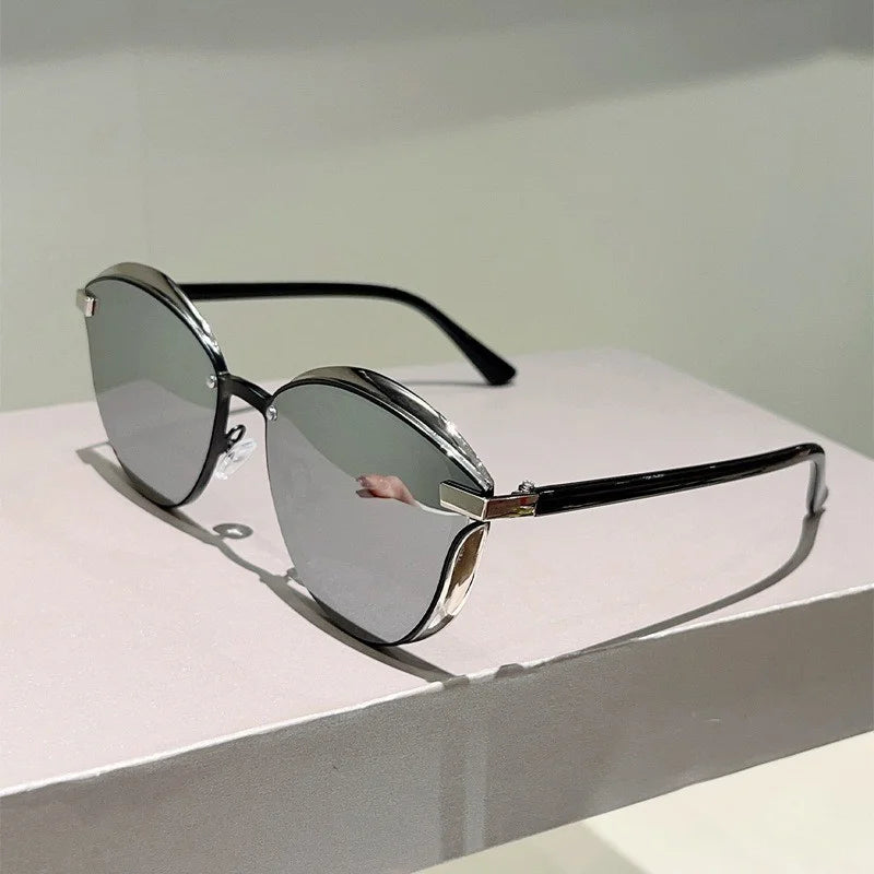 Men's Casual Half Frame Polarized Glasses UV400 Protection TAC Lenses Stylish Square Design Suitable for Daily Wear