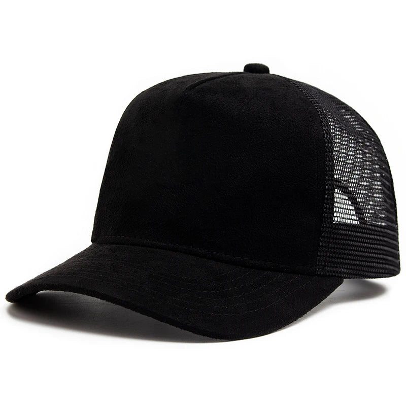 New Summer Suede Trucker Hat Men Mesh Baseball Cap For Visor Sun Fashion Casual Women Snapback Hip Hop Caps Unisex Adjustable