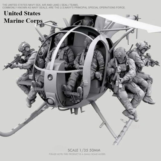 1: 35 Resin Model US Marine Corps Special Forces 6-person Model Scene Layout Unpainted State