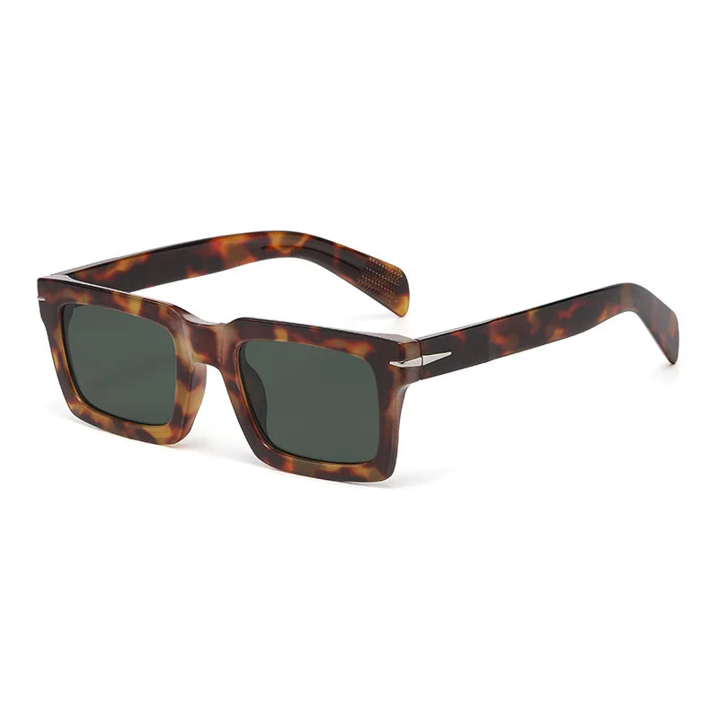JNPCXI New Square Sunglasses Women Retro Rivets Shades UV400 Clear Lens Frame Sun Glasses