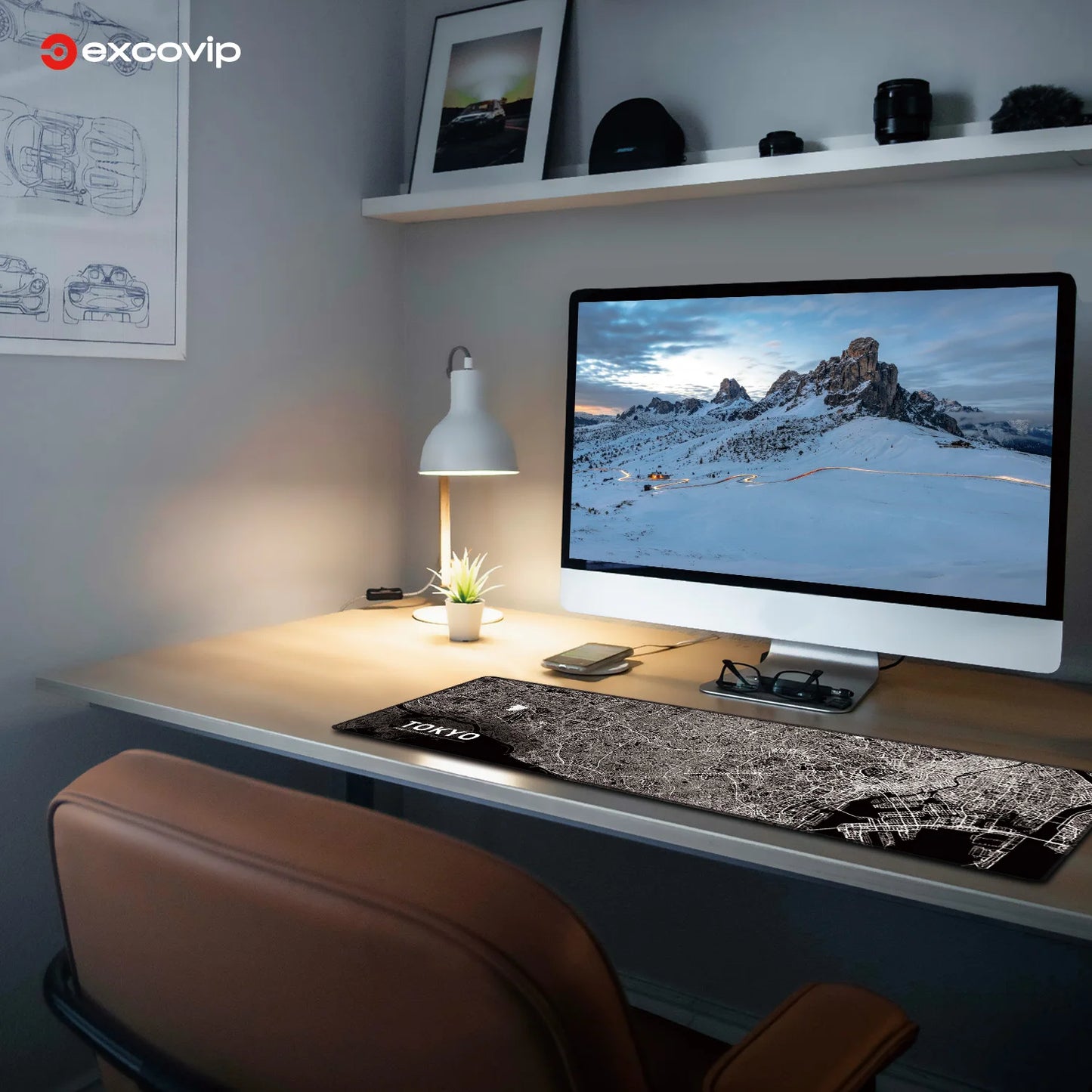 EXCO Gaming Mouse Pad for Tokyo Large Computer Desk Mat Stitched Edge Non-Slip Rubber Base Keyboard Mousepad for Office Home