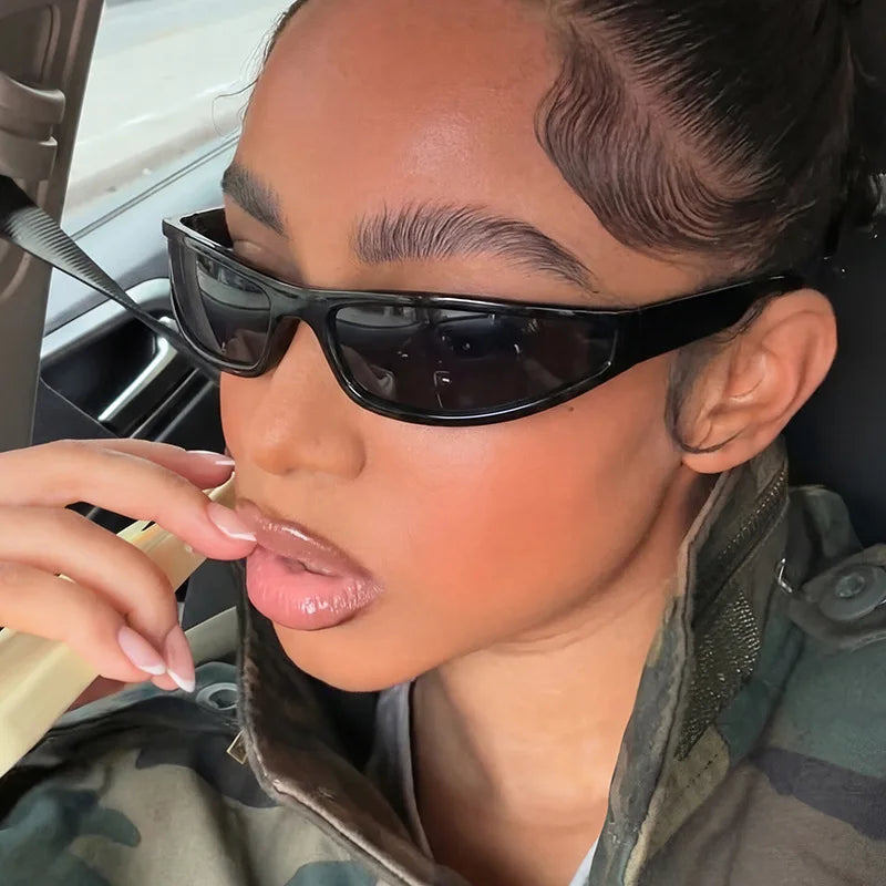 JNPCXI New Retro Y2K Cat Eye Outdoor Fashion Sports Sunglasses Women Gradient Mirror Goggles Shades UV400 Men Punk Sun Glasses