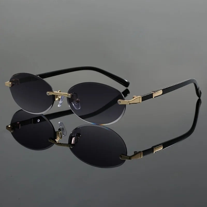 Stylish Rimless Oval Fashion Glasses for Men & Women  Perfect for Casual Wear Parties & Daily Activities