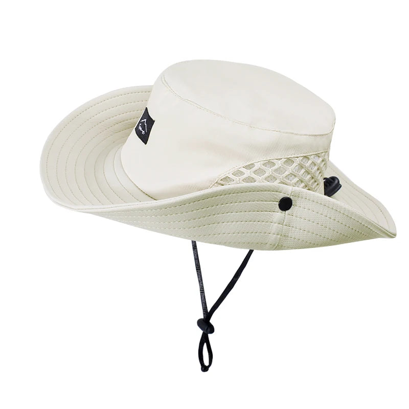 Xinbaoguan 100% polyester 9228 summer men's breathable sun shading large brimmed basin hat sun protection fisherman hat
