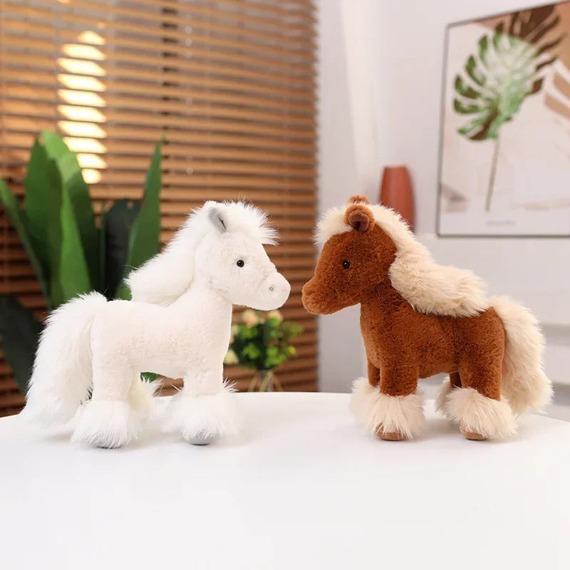 Real Life Horse Plush Dolls Stuffed Animal High Quality Super Realistic Pony Plush Toys Classic Birthday Gift For Children