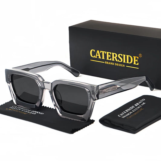 CATERSIDE Square Polarized Sunglasses Men Acetate Big Frame Brand Design Sun Glasses Women Travel Driving Party Festival Eyewear
