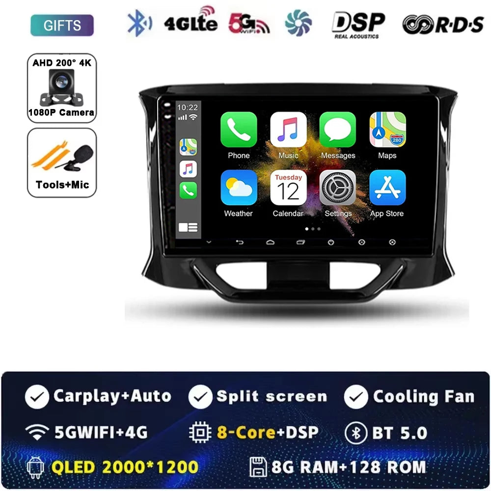 For LADA Xray X ray 2015 - 2019 Android 15 Car Radio GPS Navigation QLED Carplay Auto Multimedia Stereo Player BT