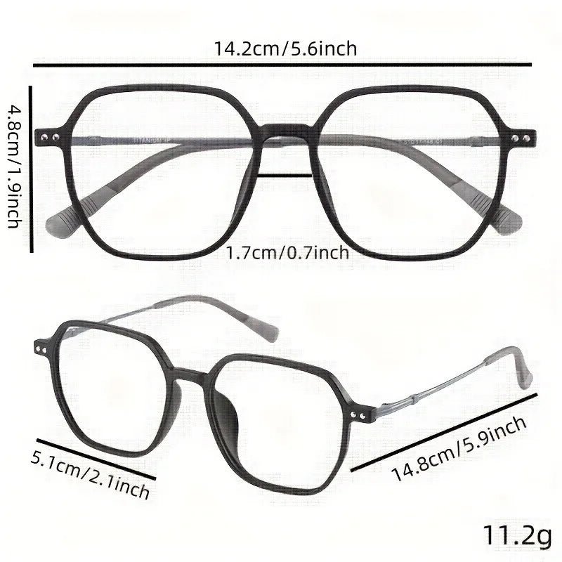 Women's Retro Square Reading Glasses +1.10 To+4.00 Strength for Daily Use