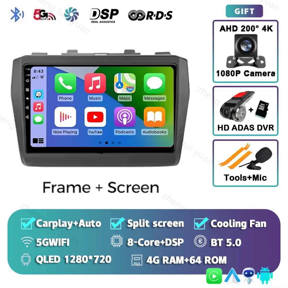 CarPlay Auto Android 15 For Suzuki Swift 2017 2018 2019 2020 2021 Car Radio Multimedia navigation video DVD Autoradio Stereo 4G