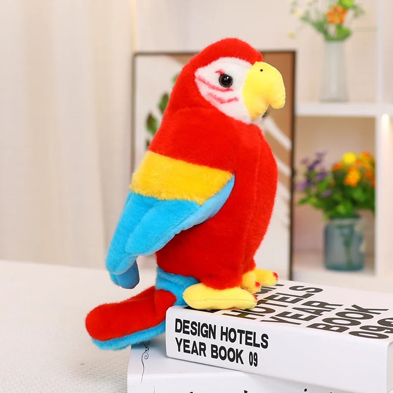 Simulation Stuffed Animal Cute Birds Parrots Toucan Eagle Peacock  Pigeon Plushies Toys Educational Gift