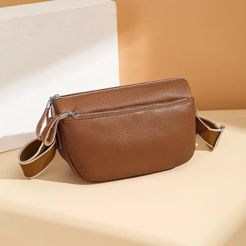 High Quality Cow Leather Handbag Multilayer Women Bag Luxury Genuine Leather Shoulder Crossbody Bag Female New Ladies Tote Sac
