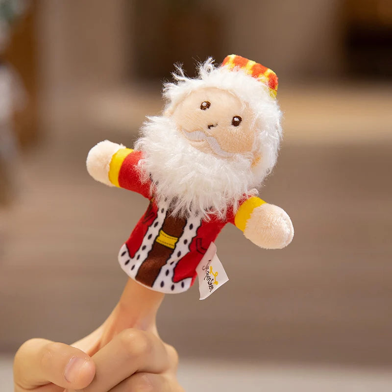 Cute Fairy Tale Kingdom Series Plush Hand Puppets Toys Cozy Cartoon Prince Princess Finger Puppets Funny Children Game Props