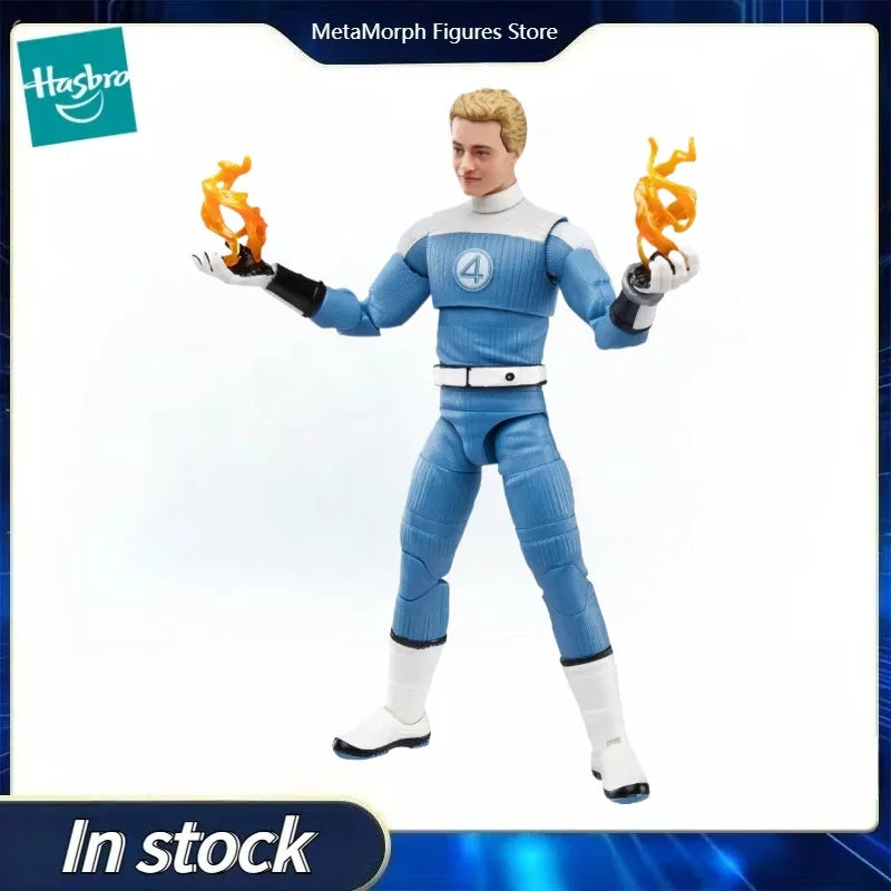 Original Hasbro Marvel Legends Fantastic 4 Series Johnny Storm Action Figure Toys Model Ornaments