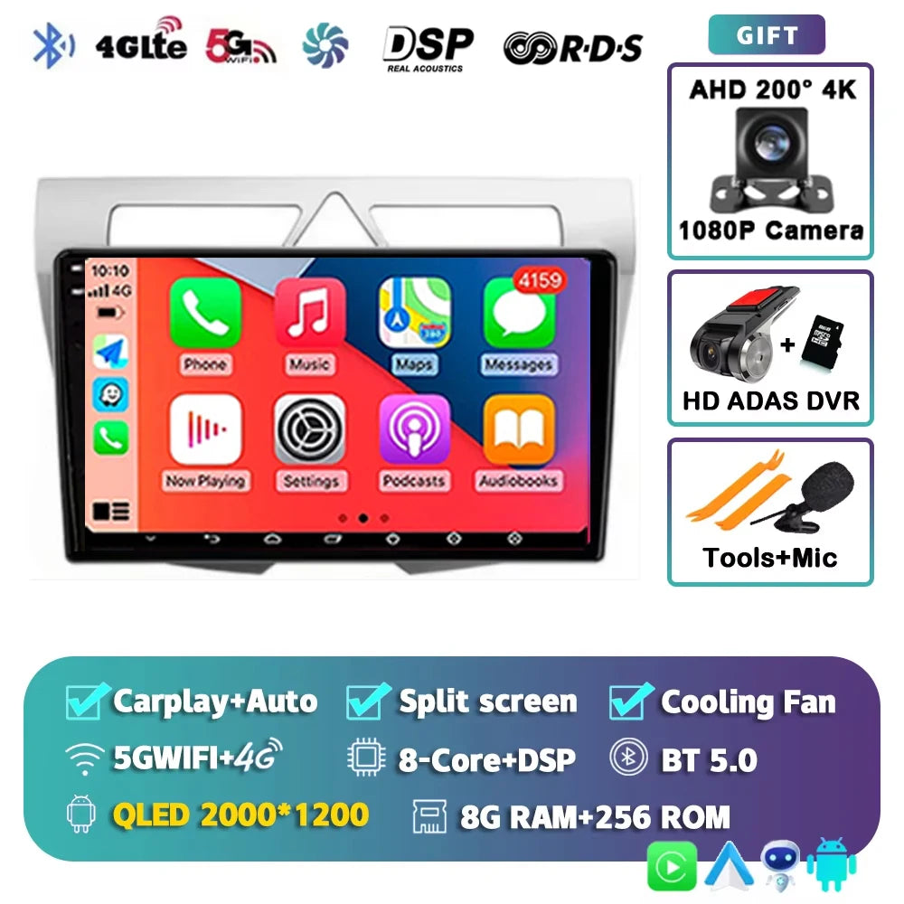 For Kia Morning Picanto 2007 - 2011 2K 12+256 QLED Android 15 CarPlay Car Radio Multimedia Video Player GPS stereo Head Unit