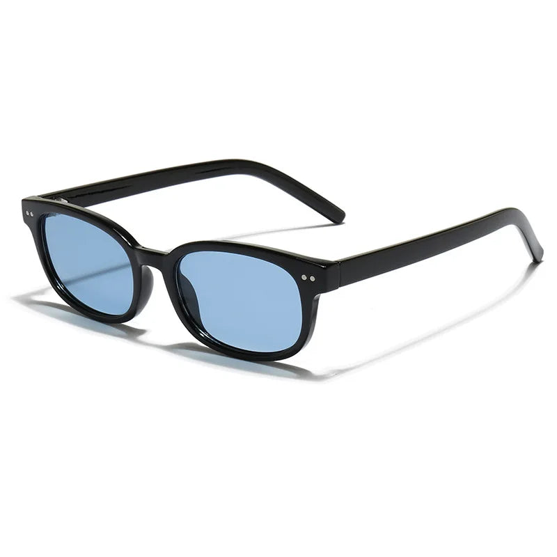 JNPCXI New Square Men Sunglasses Fashion Rivets Women Gray Blue Gradient Shades UV400
