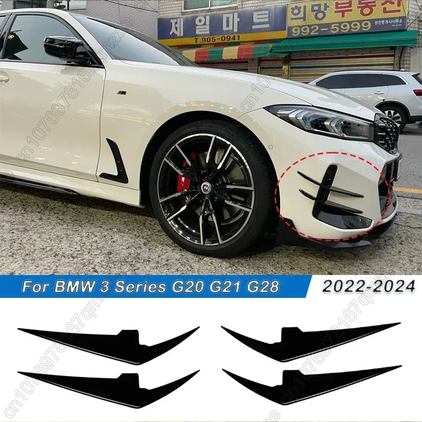 Car Front Bumper side Canards For BMW G20 G21 318i 320i 330i M340i 2022-2023+ LCI M-Sport side Spoiler Splitter Body kit Tuning