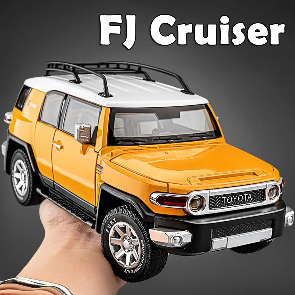 1:24 FJ Cruiser Prado LC250 Car Model Alloy Diecast Toy Doors Opened Sound Light Pull Back Miniature Cars Exquisite Collectibles