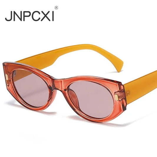 JNPCXI New Fashion Cat Eye Women Luxury Sunglasses Retro Rivets Men Gradient Shades UV400 Sun Glasses