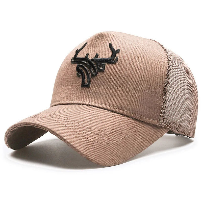 Animal Antlers Embroidery Baseball Net Cap Season Outdoor Adjustable Casual Hats