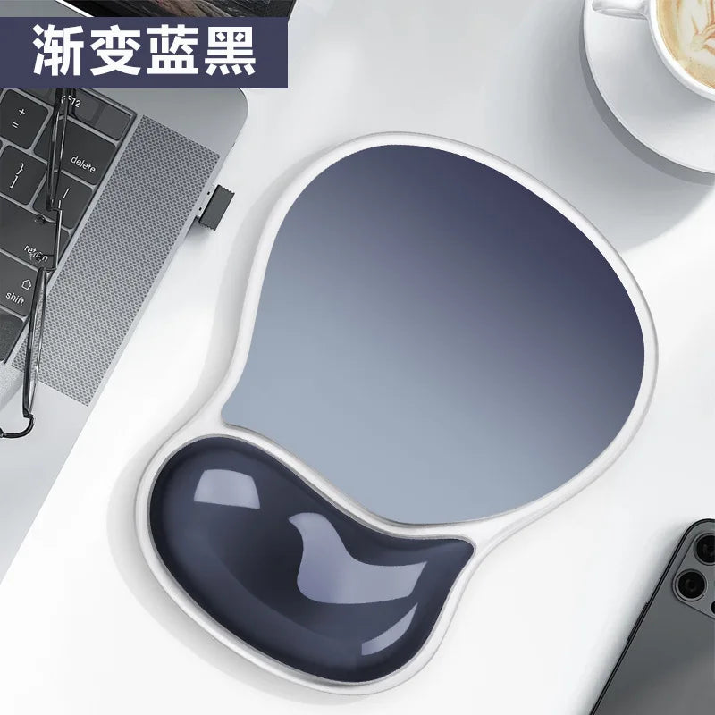 Gradient Color Mouse Pad Non-slip Wrist Support Ergonomic Mouse Pad with Wrist Rest Transparent Silicone wrist pad rest Mice Mat