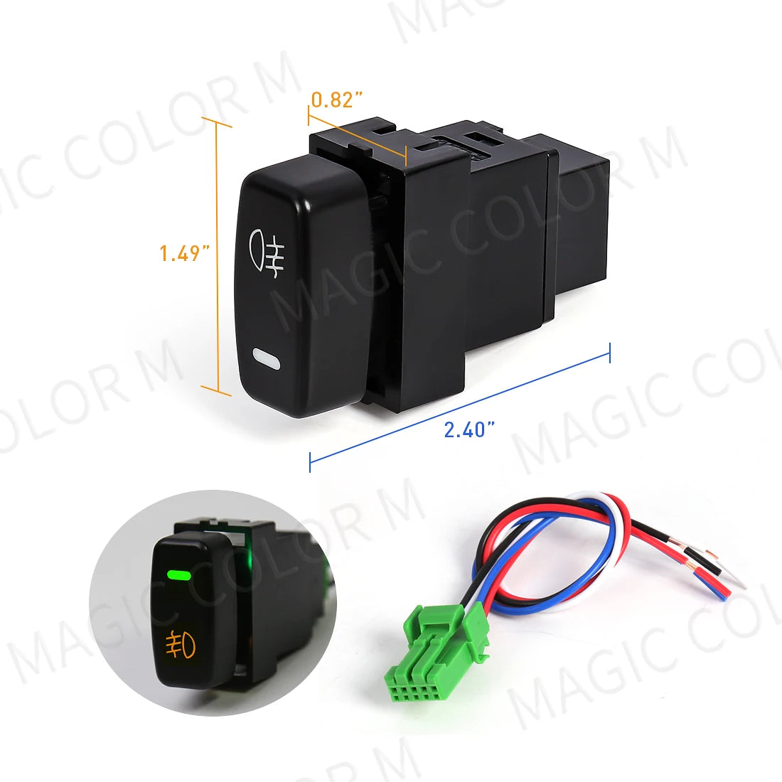 Car Fog Light Socket Switch Indicator On Off Push Button For Toyota Honda Nissan Mitsubishi Ford Suzuki Kia Car Accessories 12V