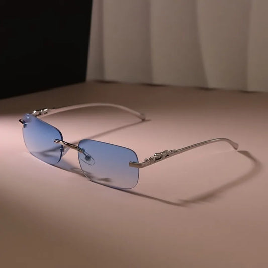 Retro Rimless Fashion Glasses for Men And Women - Simple Style PC Mirror Lens Ideal for And Everyday Wear