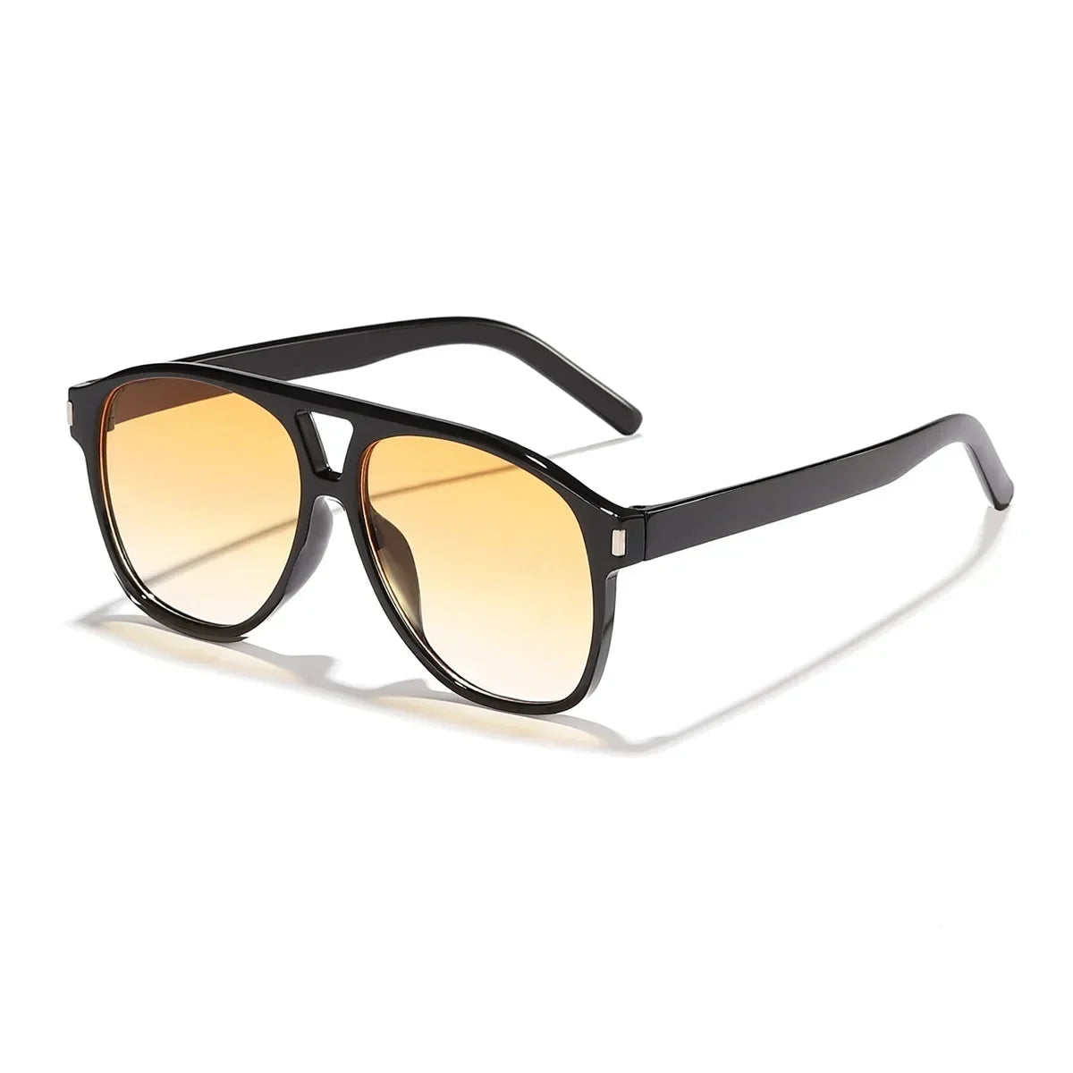 JNPCXI Vintage Double Bridges Pilot Women Sunglasses Fashion Square Black Tea Shades UV400 Men Sun Glasses