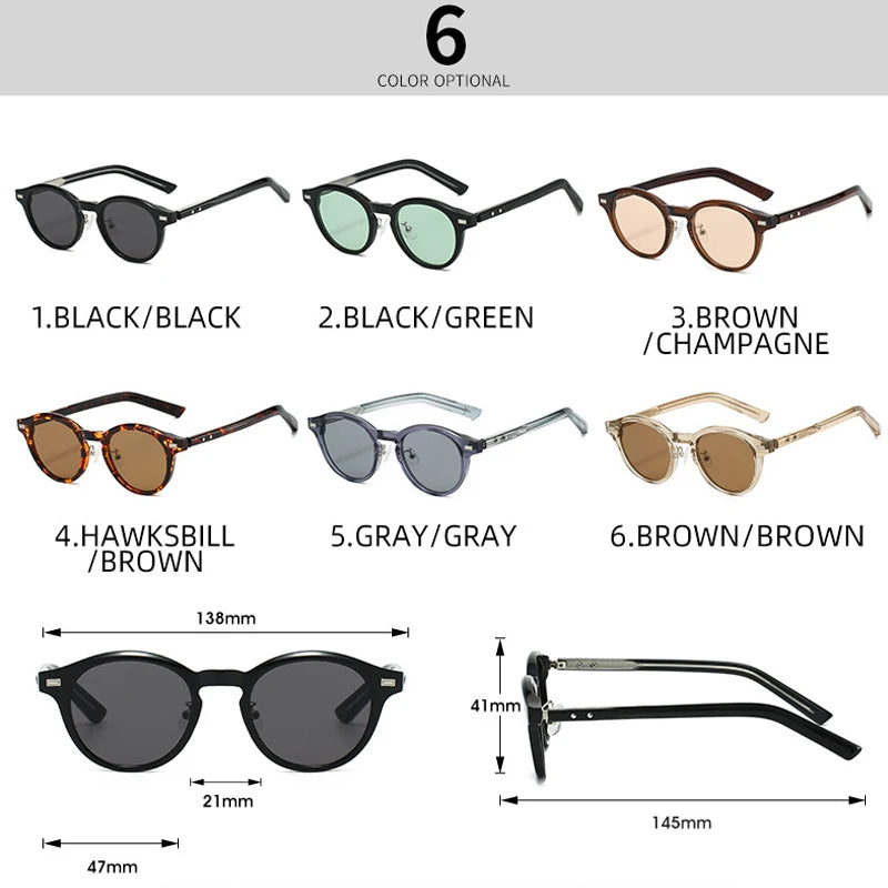 JNPCXI New Vintage TR Round Frame Sun Glasses Fashion High Quality Sunglasses Men Women UV400 Goggles Shades Eyewear