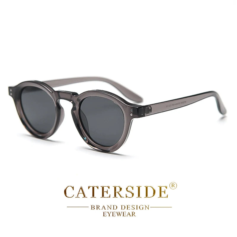 CATERSIDE Round Polarized Sunglasses Men Retro TR90 High-Quality TAC Lenses Sun Glasses Women Driving Fishing Eyewear Travel