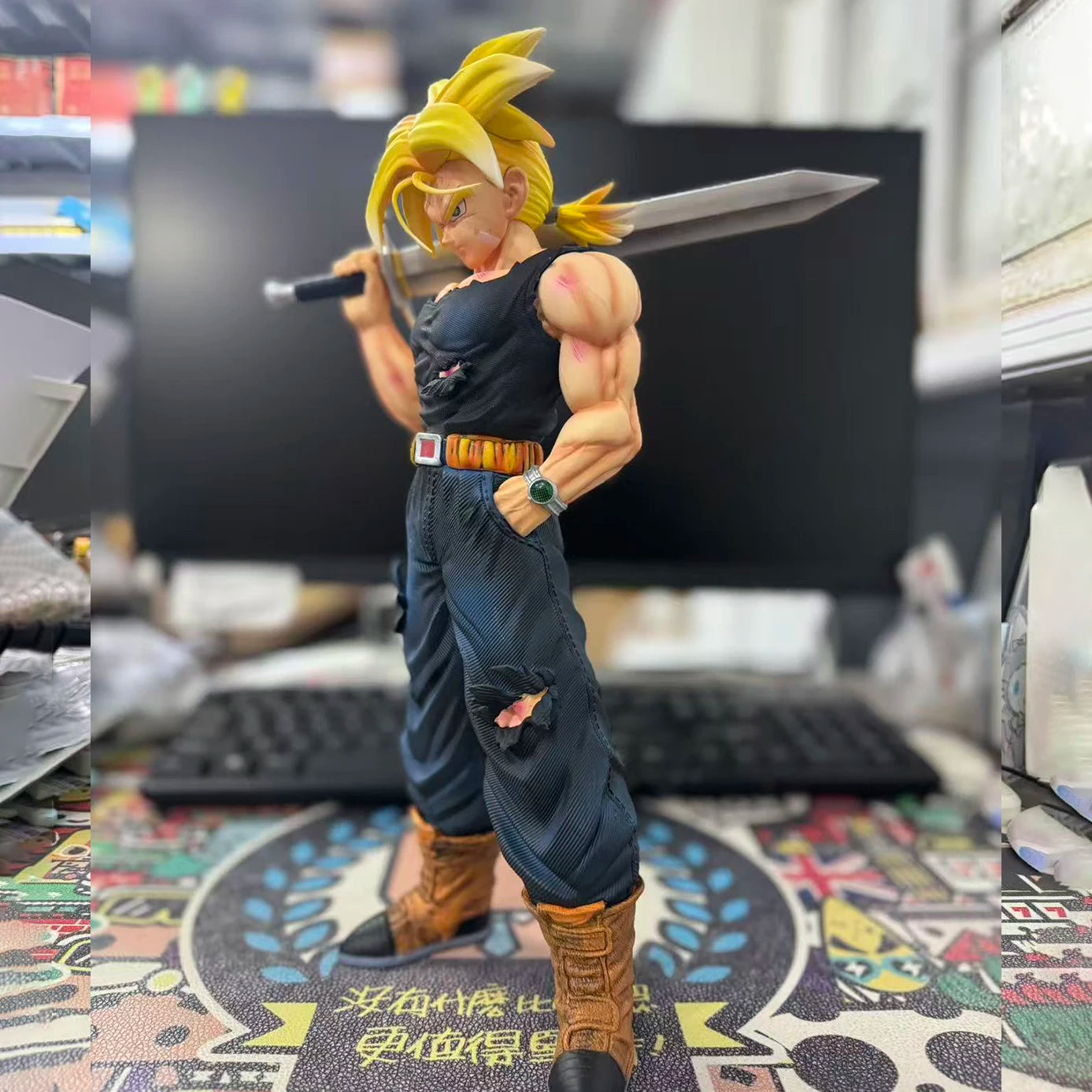 32.5cm/12.8inch Dragon Ball Z Trunks Figure Replace Heads Future Trunks Super Saiyan Action Figures Collection Mode Toys Gifts