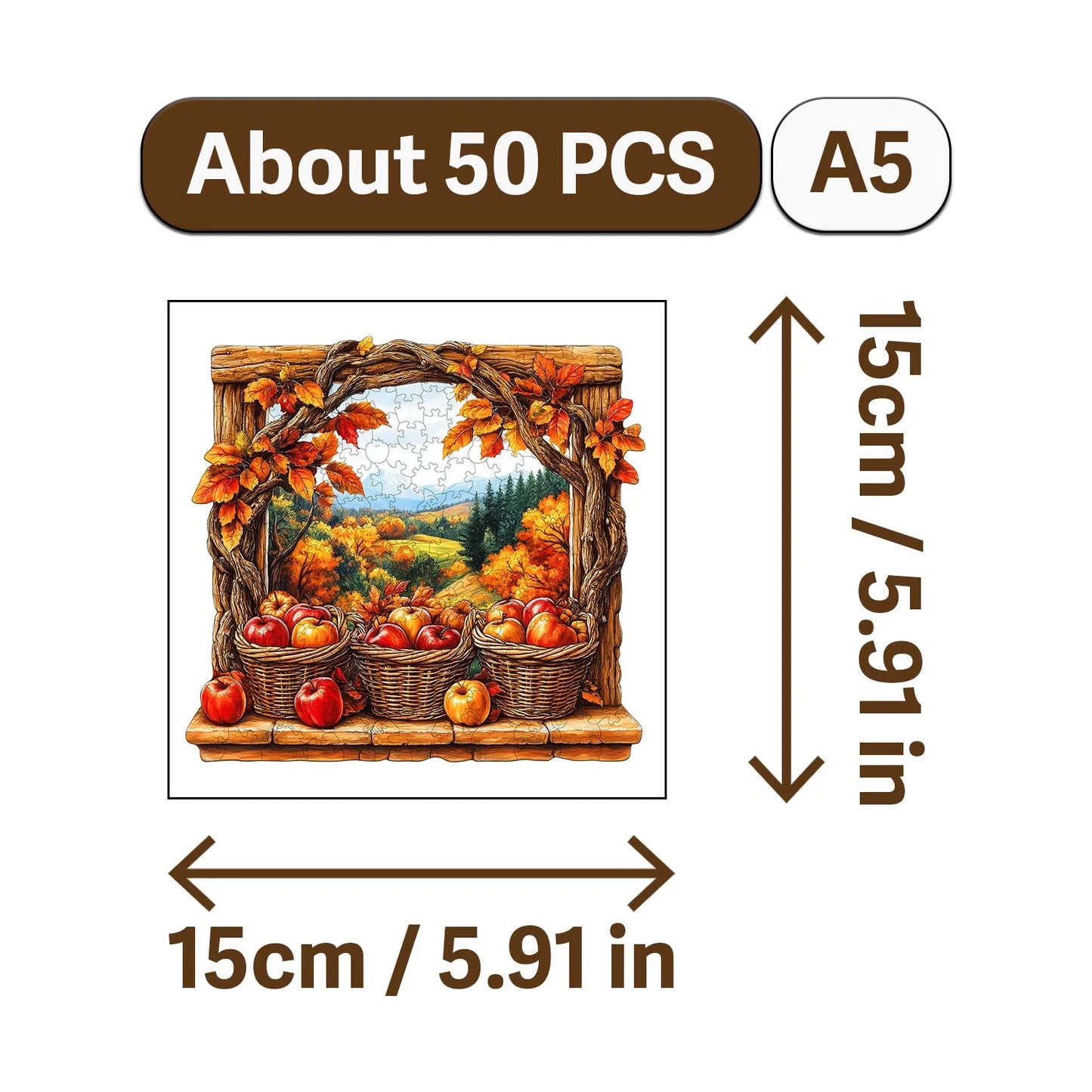Autumn Scenery Wooden Jigsaw Puzzle Art Style Wooden Decor Painting Christmas and Halloween Gift Toy for Teen and Kid