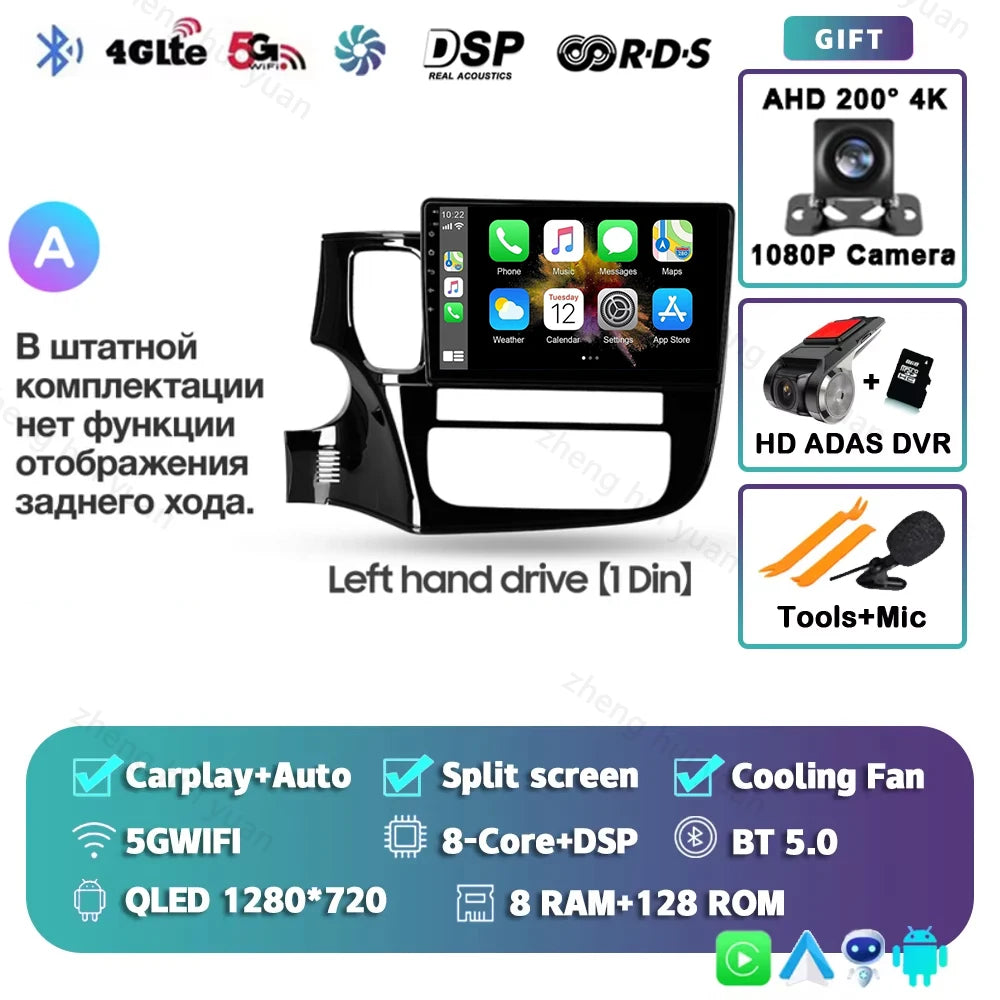 CarPlay Auto For Mitsubishi Outlander 3 GF0W GG0W 2012 - 2018 Left hand drive Car Radio Multimedia Video Player Navigation stere