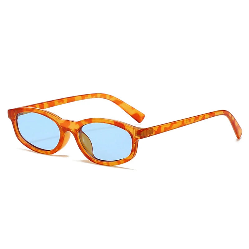 JNPCXI New Retro Small Cat Eye Sunglasses Women Leopard Blue Shades UV400 Fashion Men Trending Sun Glasses